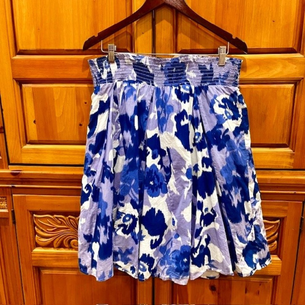 Merona Blue Print Women's Skirt - Blues/White - Size M